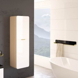 Bathroom utility cabinet Mocca 2C43/140 is made of MDF covered with a decorative PVC film by vacuum postforming technology - it 