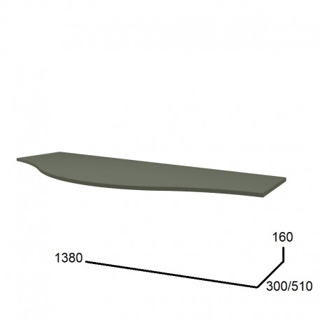Worktop Olimpia F1380x16x510mm